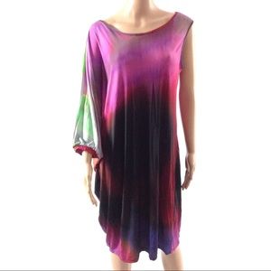 New Women Dress Ombré Pink XL Boho Chic Hippy